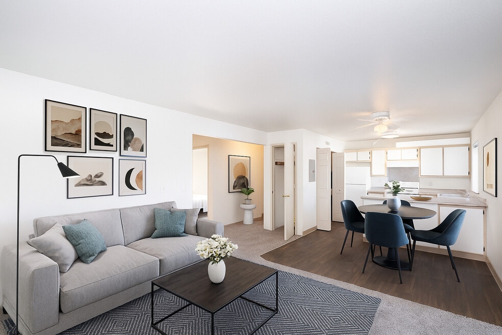 3BR, 2BA - 1,100SF - Living Area