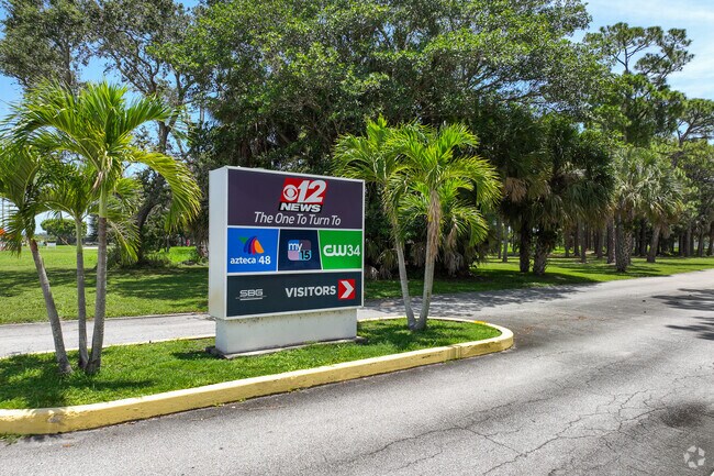 Channel 12 TV station has a colorful signage by its entrance in Mangonia Park neighborhood.