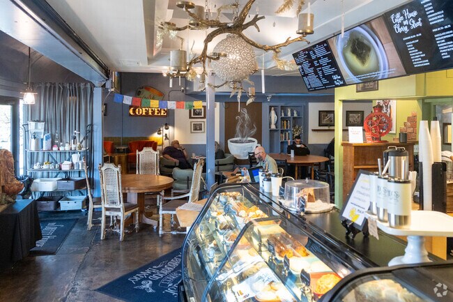 The Coffee House on Cherry St is known for its handmade sweets and lattes in Swan Lake, Tulsa.