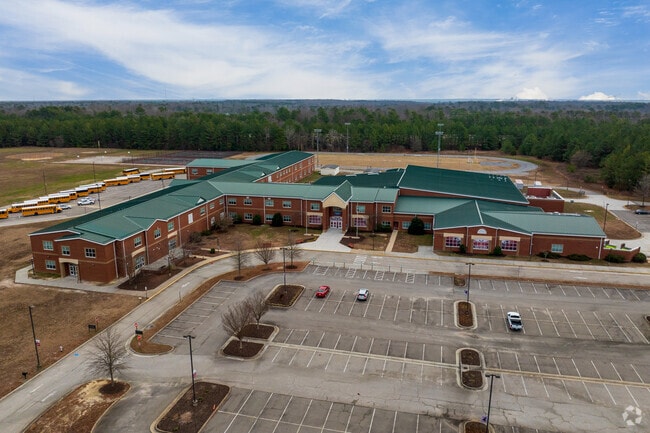 An aerial view of Elizabeth Davis Middle School.
