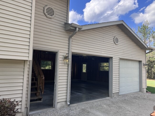 Side door and attached garage