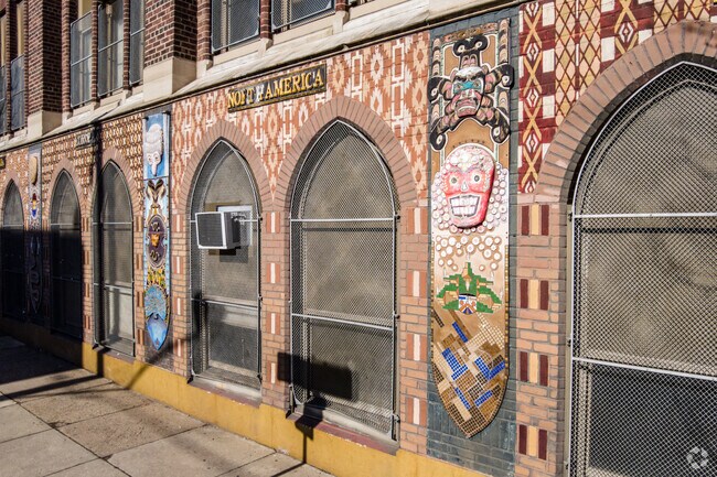 G.W. Childs Elementary School students enjoy walking by the art wall.