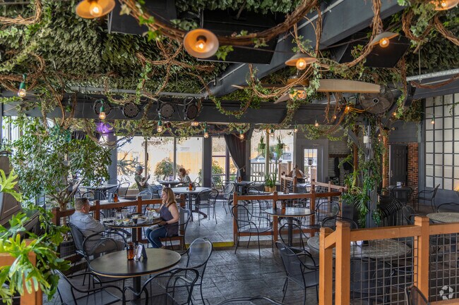 Enjoy the unique atmosphere in the vine covered dining area at McCleary's Pub near Maytown.