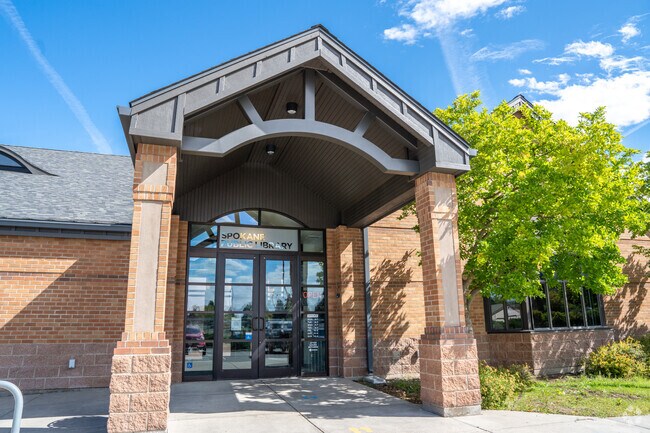 The Spokane public library sits within the North Indian trail neighborhood.
