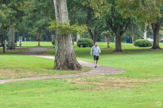 Damon locals often run along the wooded paths at First Capitol Park.