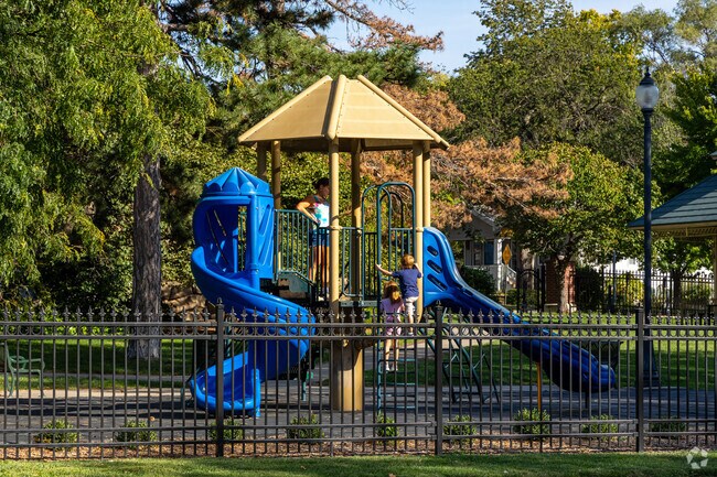 Enjoy the playground at Stransky Park, located in Irvingdale, where children can have fun.