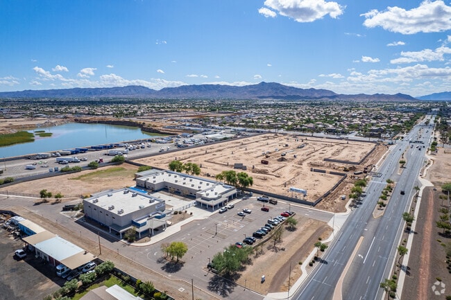 A breathtaking aerial view of Riverbend Prep in Laveen.