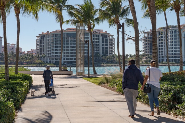 South Pointe Park is located at the tip of Miami Beach overlooking Fisher Island.