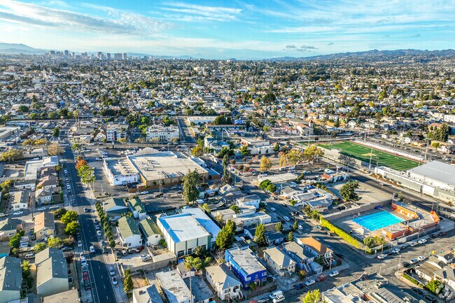 Streets run at odd angles through Fremont, leaving triangular and rectangular areas.