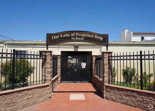 The main entrance to Our Lady of Perpetual Help School in Lakeview, Lakeside CA.