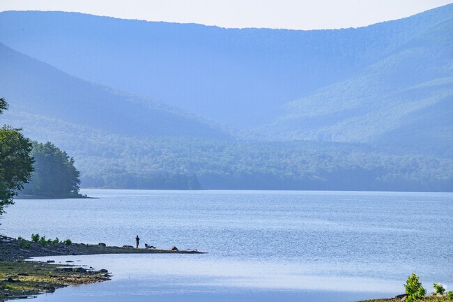 The Ashokan Reservoir is surrounded by the majestic peaks of the Catskills.
