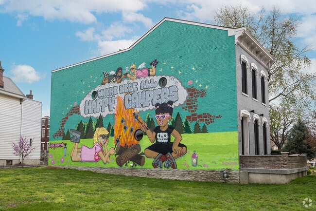 This building in the Camp Washington area displays some terrific local art.