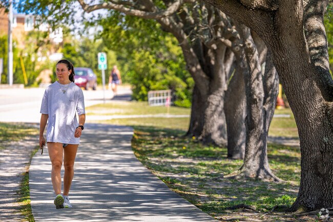 Billie, a resident of Rogersville-Bradley Creek, enjoys walking the Cross City Trail.