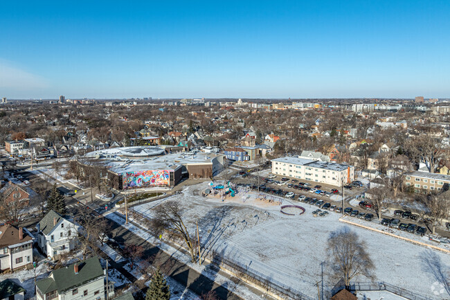 The recess area at Lyndale Elementary School is on the east side of the building.