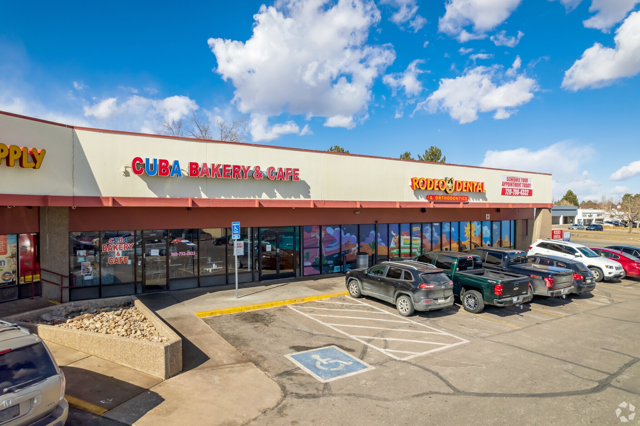 Village Green Plaza, in Willow Park, has a Cuban bakery, dentist office, and more.