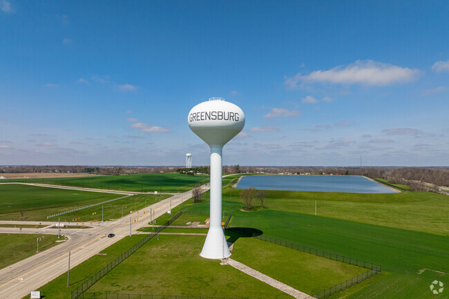 Greensburg is a small city surrounded by agricultural land.