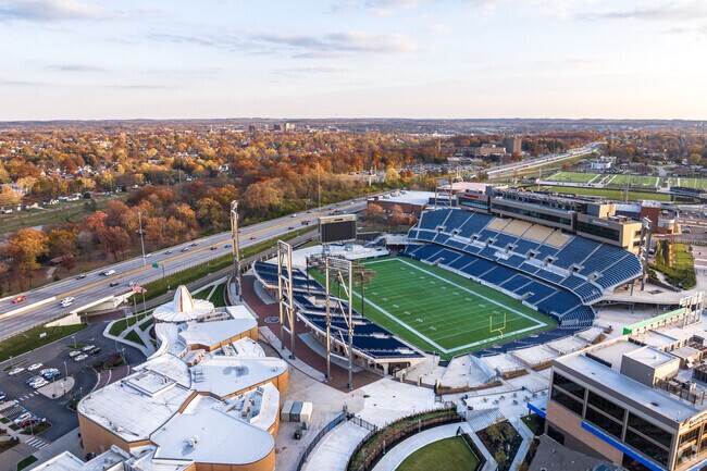 Residents of the Market Heights neighborhood are near the Canton Pro Football Hall of Fame.