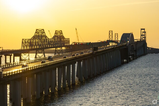 The Chesapeake Bay Bridge is a staple in the Grasonville area and provides amazing sunsets.