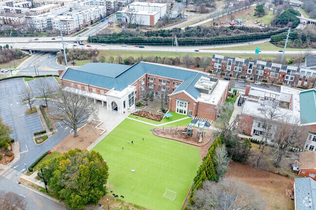 Kids enjoying a day of soccer practice at Trinity Episcopal School.