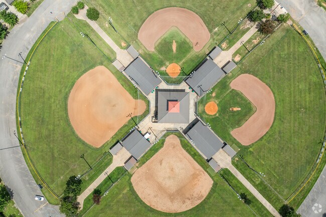 Optimist Park's multiple baseball fields cater to sports enthusiasts.