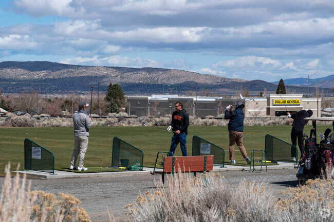 Cold Springs golfers can practice their swings at the driving range at Sierra Sage Golf Course.