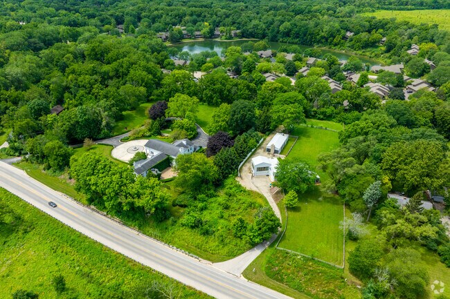 Wildrose has rolling hills and wooded homes with a lot of privacy.