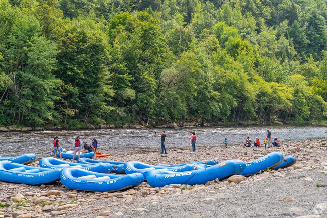 Summer rafting draws locals to the Lehigh River in Jim Thorpe at Lehigh Gorge State Park.