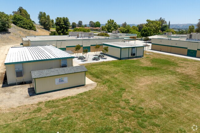 Back side view of Giano Intermediate School in West Covina, Ca.