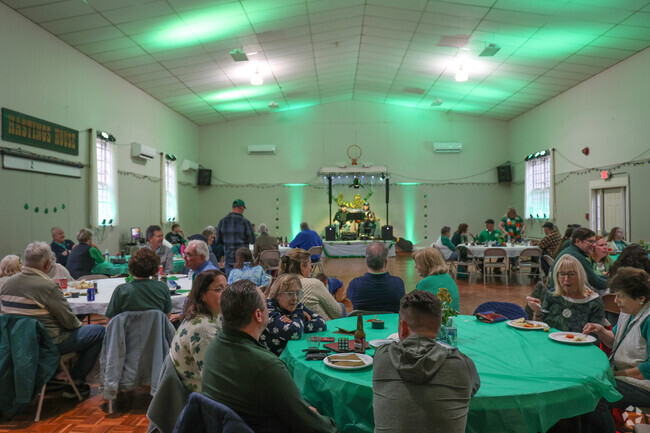 Friends ge together for a celebration dinner at the Hastings House St Patricks Day Dinner.