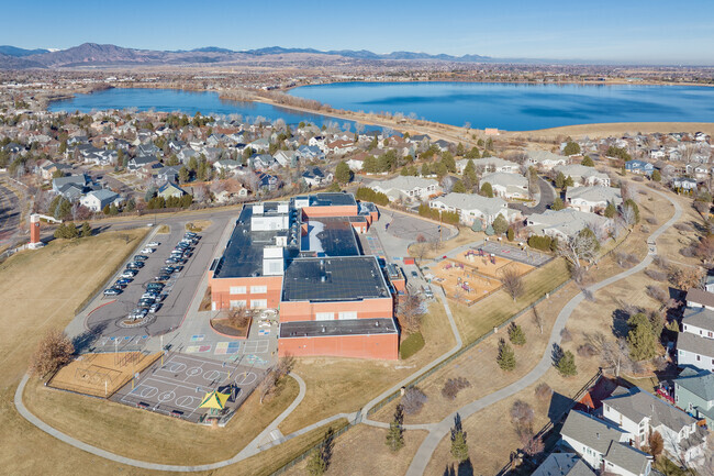 Stunning campus of Grant Ranch School in Littleton Colorado on a warm winter day.