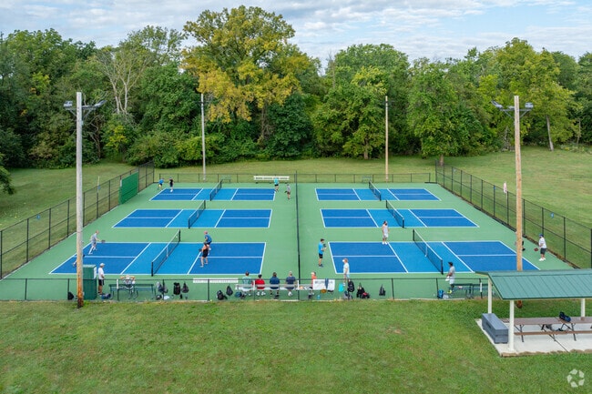 Sims-Woodridge residents can catch a match at the pickleball courts at Crethaven Park.