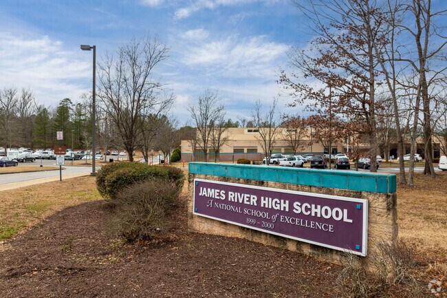 The entrance to James River High School.