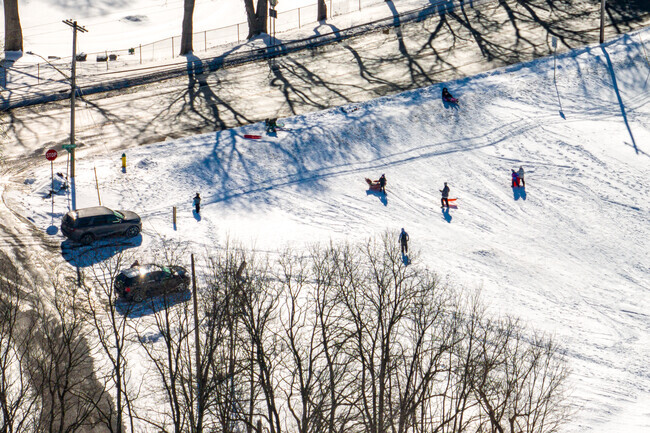 Fairgrieve Elementary School in Fulton has a sledding hill during the Winter.