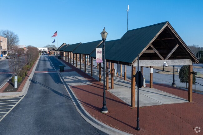 The renovated depot space in Seneca has installations form local artists.