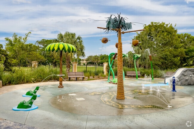 Splash pad fun at Cypress Preserve Park in Sunrise, FL.