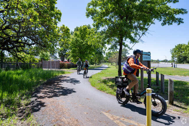 Roseland residents traverse the neighborhood on the Joe Rodota Trail.