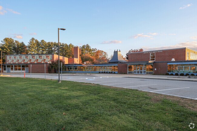 The main entrance to West Middle School which serves the West Andover neighborhood.