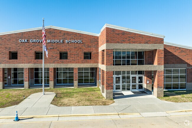 Oak Grove Middle School welcomes visitors with a warm and inviting entrance.