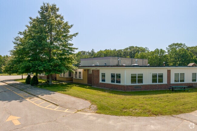 Front right side of the West Bath School.