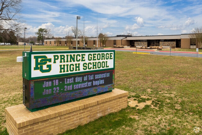 The entrance of Prince George High School.