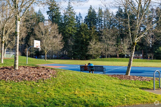 Cromwell Park features a basketball court and several other outdoor amenities.
