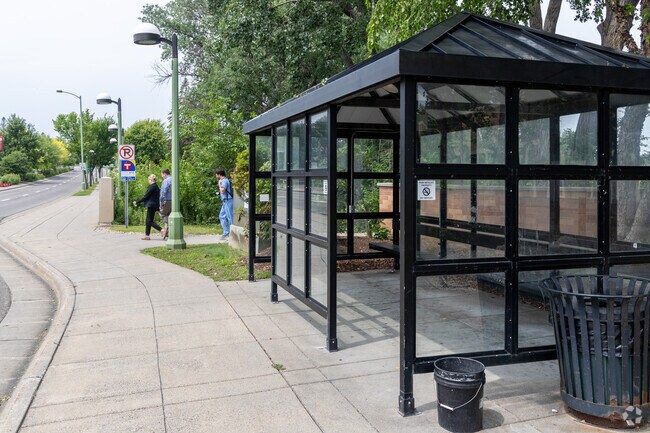 Bus stops line Excelsior Blvd in the Elmwood neighborhood.