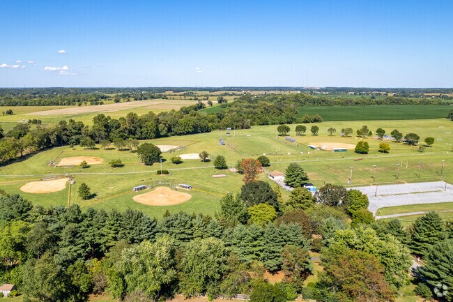 Marlton Park has many baseball fields for residents to enjoy.
