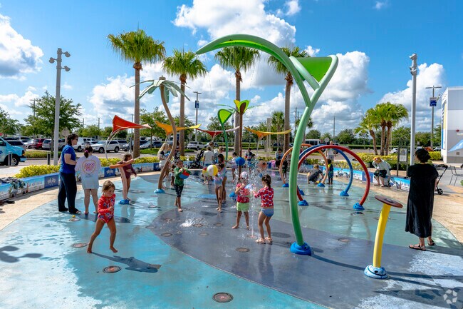 Georgetowne kids and adults can have fun at the splash pad in Tanger Outlets.