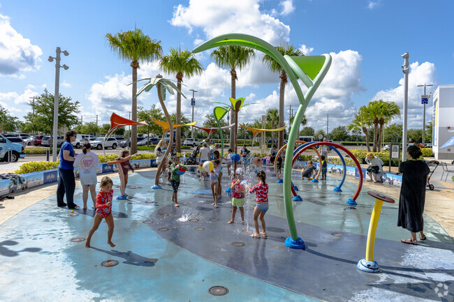 Georgetowne kids and adults can have fun at the splash pad in Tanger Outlets.