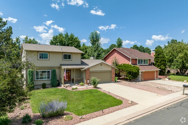Find rows of multi-story craftsman-style homes in the Cheyenne Hills neighborhood.