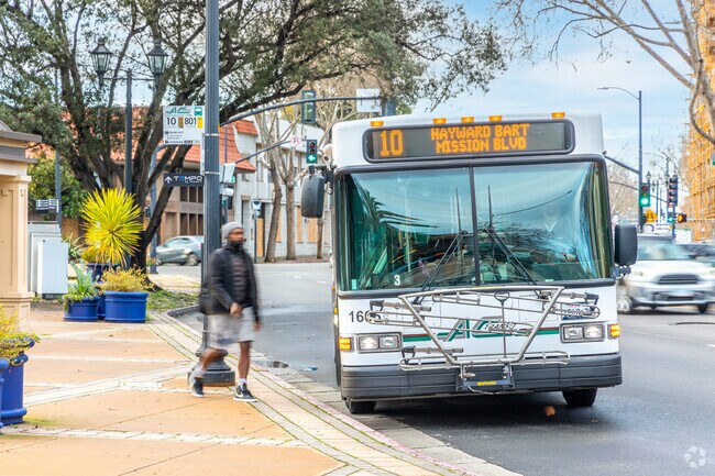 In Old San Leandro bus line 10 takes you all around in town.