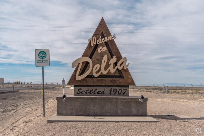 Delta’s welcome sign greets travelers along Route 50.