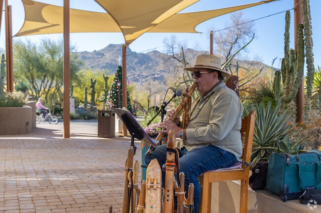 You can spot a flute player at the town center in the slow-paced city of Carefree.