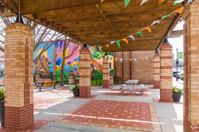 Relax or meet a friend at the Clock Tower Plaza in the middle of the shops in Downtown OP.